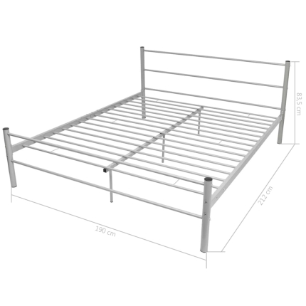 Bed Frame Grey Metal King Size - Image 7