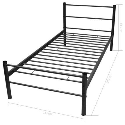 Bed Frame Black Metal King Single Size - Image 7