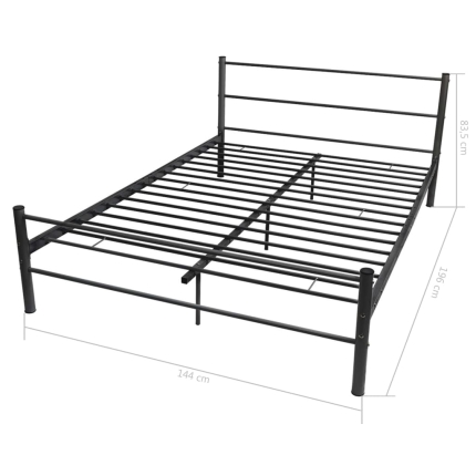 Bed Frame Black Metal Double Size - Image 8