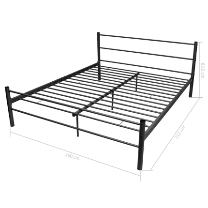 Bed Frame Black Metal Queen Size - Image 7