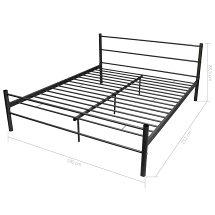 Bed Frame Black Metal King Size - Image 7