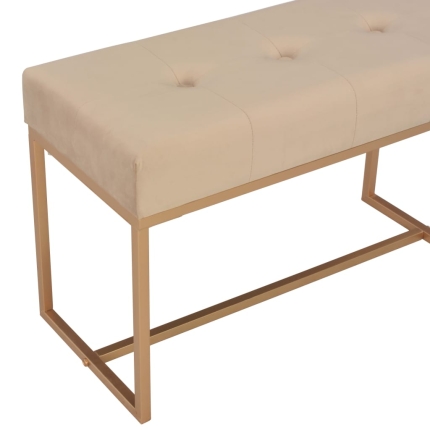 Bench 80 cm Beige Velvet - Image 4