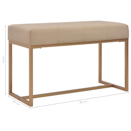 Bench 80 cm Beige Velvet - Image 5