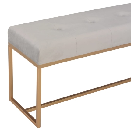 Bench 120 cm Grey Velvet - Image 4