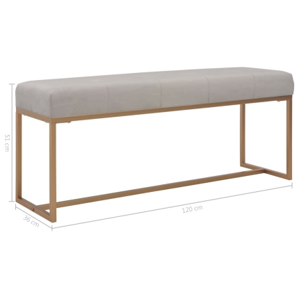 Bench 120 cm Grey Velvet - Image 5