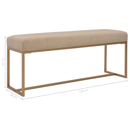 Bench 120 cm Beige Velvet - Image 5