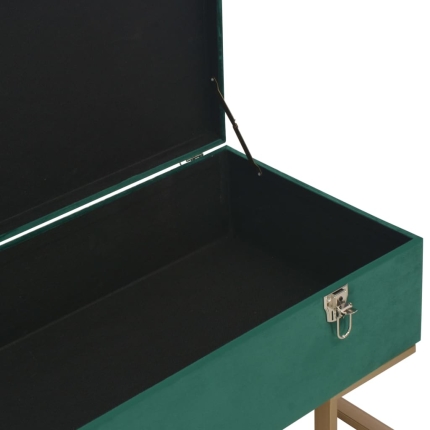Bench with Storage Compartment 105 cm Green Velvet - Image 5