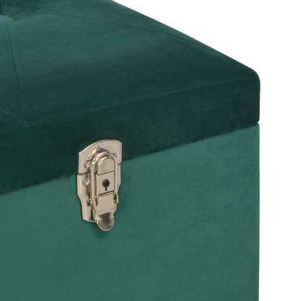 Bench with Storage Compartment 105 cm Green Velvet - Image 6