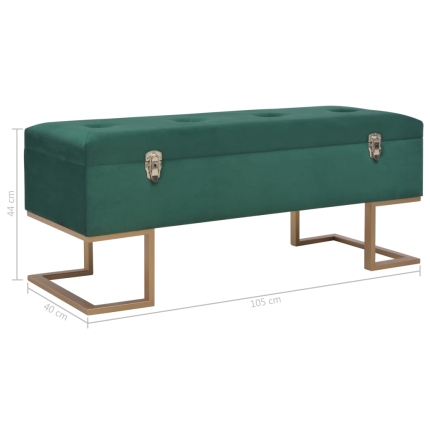 Bench with Storage Compartment 105 cm Green Velvet - Image 7