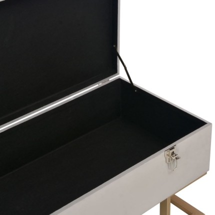 Bench with Storage Compartment 105 cm Grey Velvet - Image 5