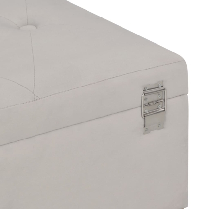Bench with Storage Compartment 105 cm Grey Velvet - Image 6