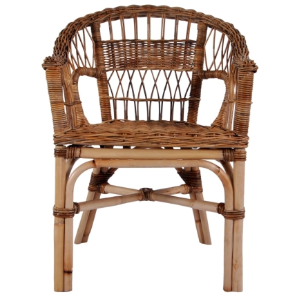 Outdoor Chairs 6 pcs Natural Rattan Brown - Image 2