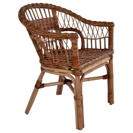 Outdoor Chairs 6 pcs Natural Rattan Brown - Image 3