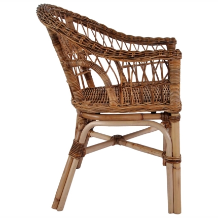 Outdoor Chairs 6 pcs Natural Rattan Brown - Image 4