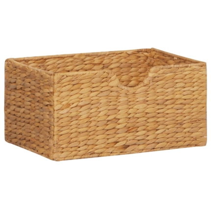 Sideboard 90x33.5x83 cm Solid Oak Wood and Water Hyacinth - Image 7