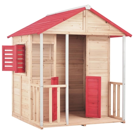 Kids Play House Wood Red - Image 4