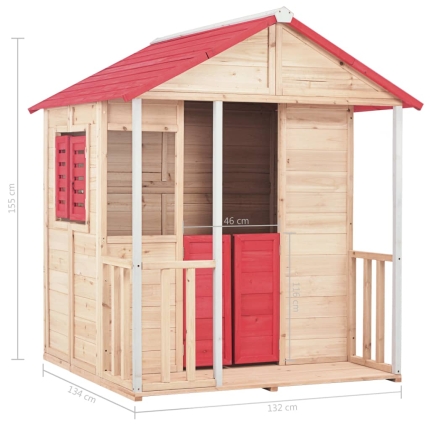 Kids Play House Wood Red - Image 8