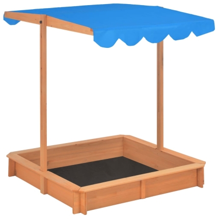 Sandbox with Adjustable Roof Wood Blue UV50 - Image 3