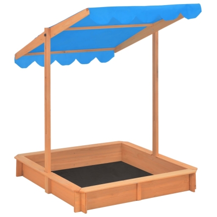 Sandbox with Adjustable Roof Wood Blue UV50 - Image 5