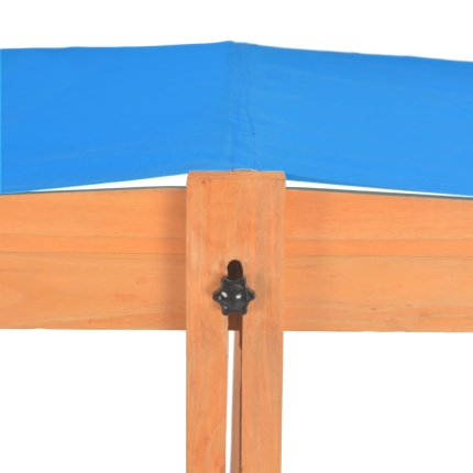 Sandbox with Adjustable Roof Wood Blue UV50 - Image 8