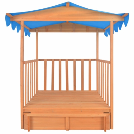 Kids Playhouse with Sandbox Wood Blue UV50 - Image 4