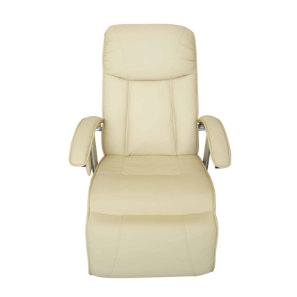 Massage Chair Cream White Faux Leather - Image 2