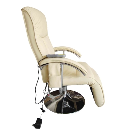 Massage Chair Cream White Faux Leather - Image 4