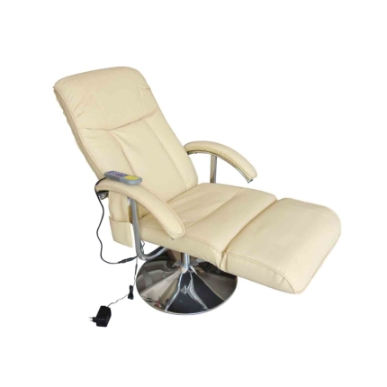 Massage Chair Cream White Faux Leather - Image 5