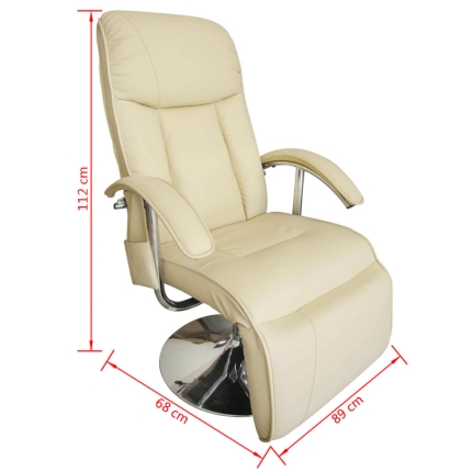 Massage Chair Cream White Faux Leather - Image 6