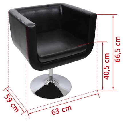 Bar Chairs 2 pcs Artificial Leather Black - Image 4