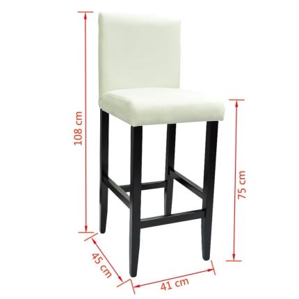 Bar Stools 2 pcs White Faux Leather - Image 6