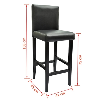 Bar Stools 4 pcs Black Faux Leather - Image 5