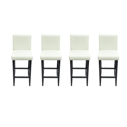 Bar Stools 4 pcs White Faux Leather - Image 2