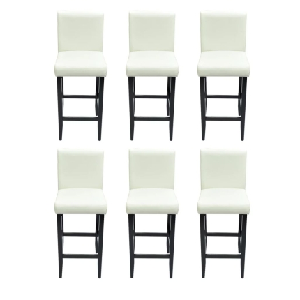 Bar Stools 6 pcs White Faux Leather - Image 2