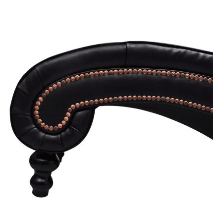 Chaise Longue Brown Faux Leather - Image 5