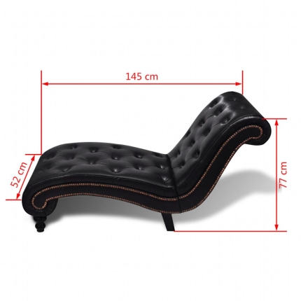 Chaise Longue Brown Faux Leather - Image 6