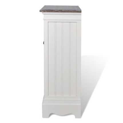 Cabinet 2 Doors 1 Drawer White Wood - Image 5