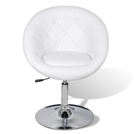 Bar Chairs 2 pcs White Faux Leather - Image 4
