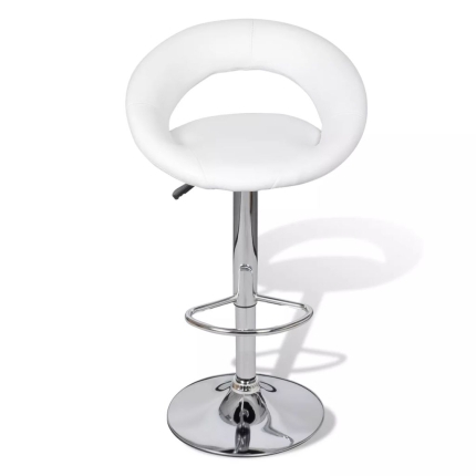 Bar Stools 2 pcs White Faux Leather - Image 3
