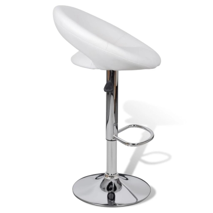 Bar Stools 2 pcs White Faux Leather - Image 4
