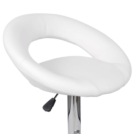 Bar Stools 2 pcs White Faux Leather - Image 5