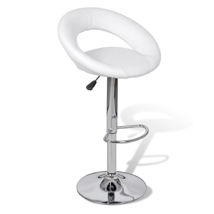 Bar Stools 2 pcs White Faux Leather - Image 7