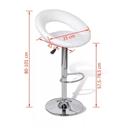 Bar Stools 2 pcs White Faux Leather - Image 8