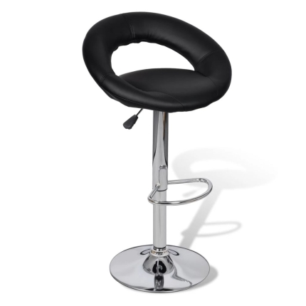 Bar Stools 2 pcs Black Faux Leather - Image 3