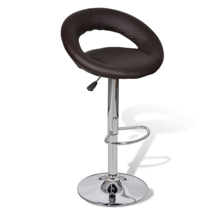 Bar Stools 2 pcs Brown Faux Leather - Image 3