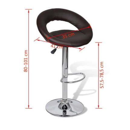Bar Stools 2 pcs Brown Faux Leather - Image 8