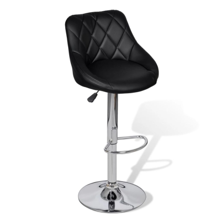 Bar Stools 2 pcs Black Faux Leather - Image 3