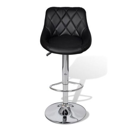 Bar Stools 2 pcs Black Faux Leather - Image 4
