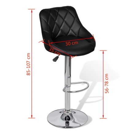 Bar Stools 2 pcs Black Faux Leather - Image 8