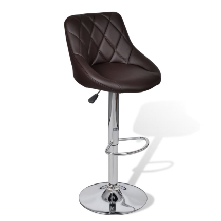 Bar Stools 2 pcs Brown Faux Leather - Image 3